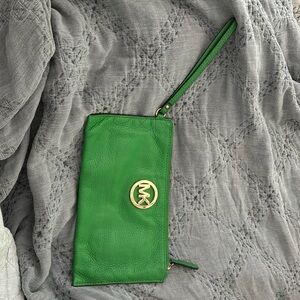 Green Michael Kors Wristlet